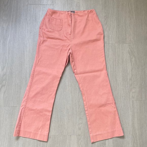 asos pink/salmon 1970s 70s style pants with mini pocket on front - Picture 1 of 4